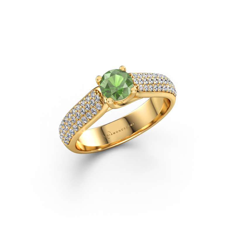Bild von Verlobungsring Leoness 585 Gold Turmalin grün 5 mm