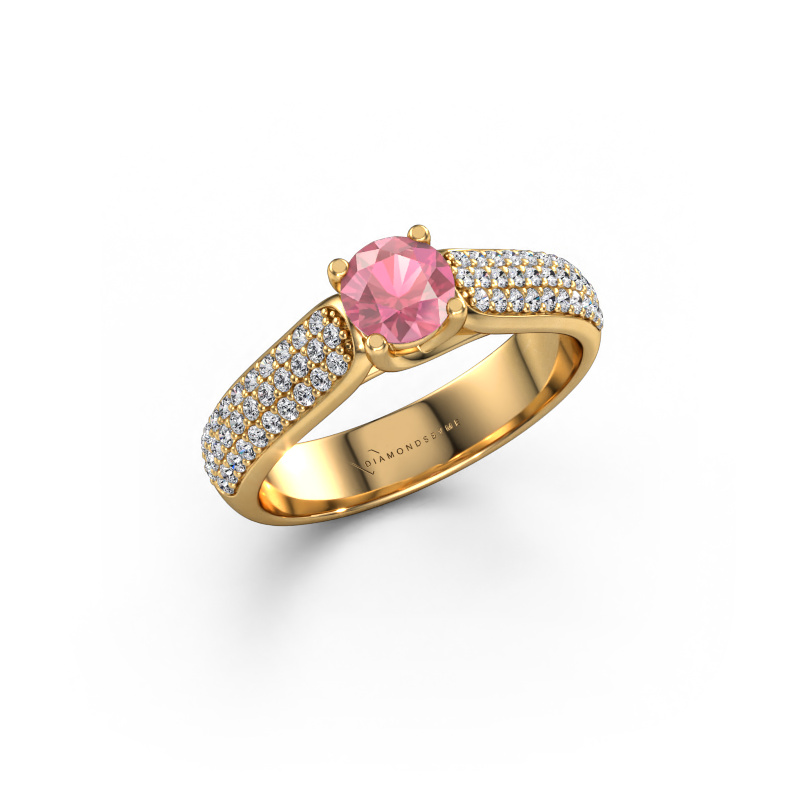 Image of Engagement ring Leoness 585 gold Tourmaline pink 5 mm