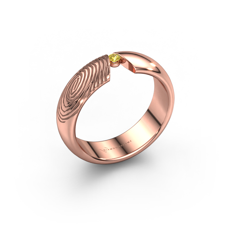Image of Wedding ring Leonila 585 rose gold ±0.22x0.08 in Yellow sapphire 2 mm