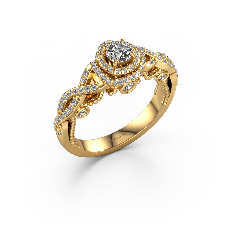 Image de Bague de fiançailles Leora 585 or jaune Diamant 0.718 crt