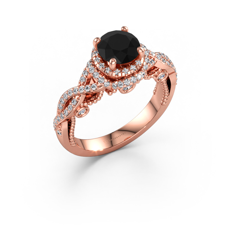 Immagine di Anello di fidanzamento Leora 585 oro rosa Diamante nero 1.768 crt