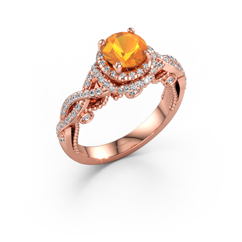 Immagine di Anello di fidanzamento Leora 585 oro rosa Citrino 6.5 mm