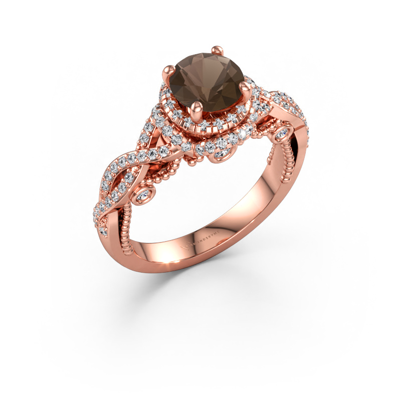Immagine di Anello di fidanzamento Leora 585 oro rosa Quarzo fumé 6.5 mm