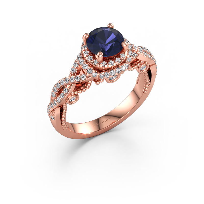 Bild av Förlovningsring Leora 585 roséguld Safir 6.5 mm