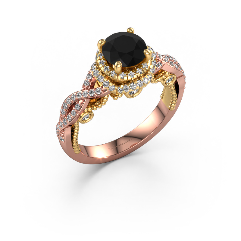 Bild von Verlobungsring Leora 585 Roségold Schwarz Diamant 1.768 crt