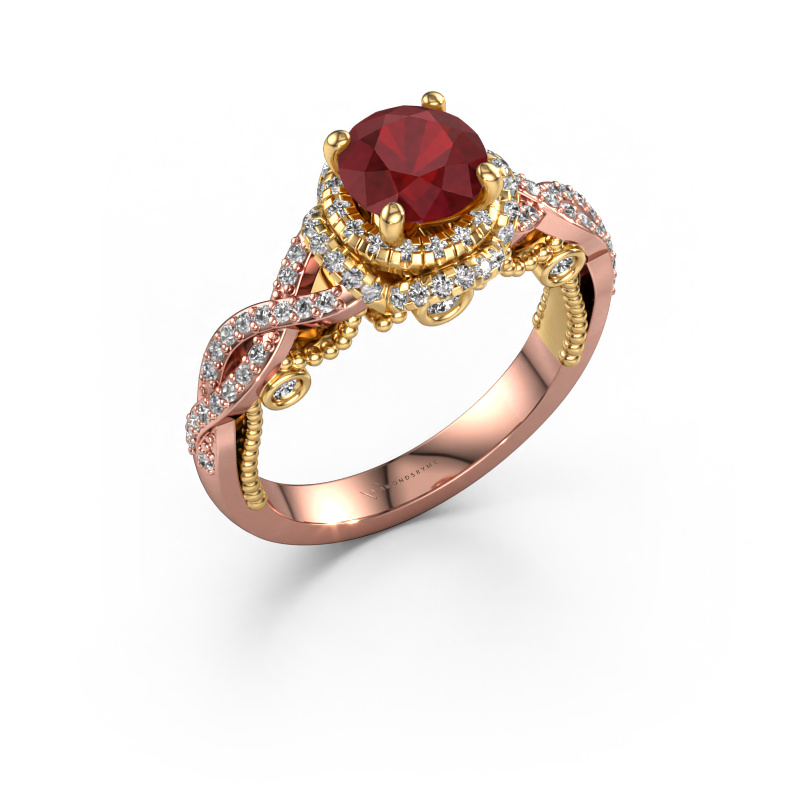 Bild von Verlobungsring Leora 585 Roségold Rubin 6.5 mm