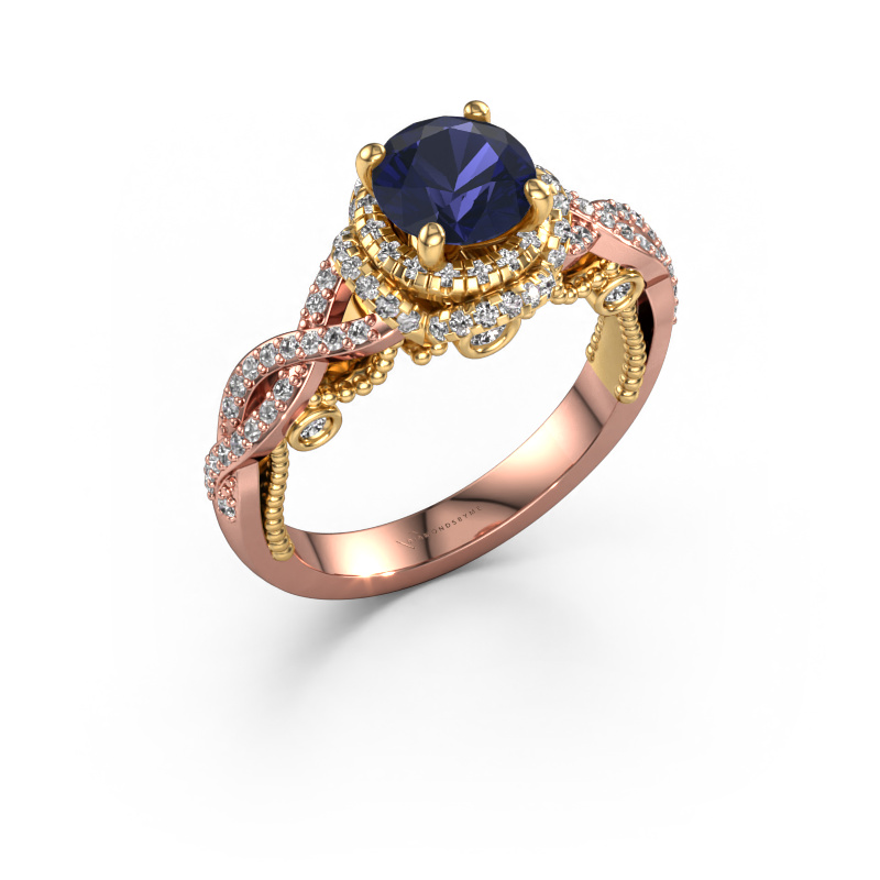 Image of Engagement ring Leora 585 rose gold Sapphire 6.5 mm
