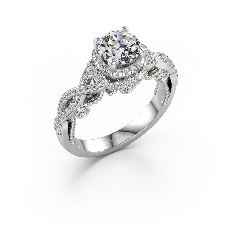 Immagine di Anello di fidanzamento Leora 585 oro bianco Zirconia cubica 6.5 mm