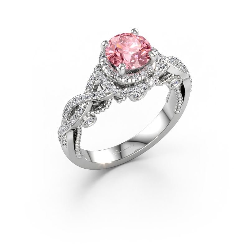 Immagine di Anello di fidanzamento Leora 585 oro bianco Diamante lab grown rosa 6.5 mm