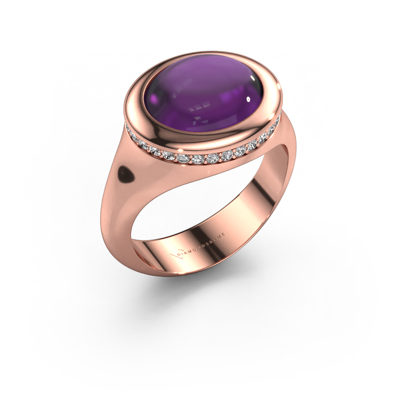 Bild von Ring Lesli OVL 585 Roségold Amethyst 12x10 mm