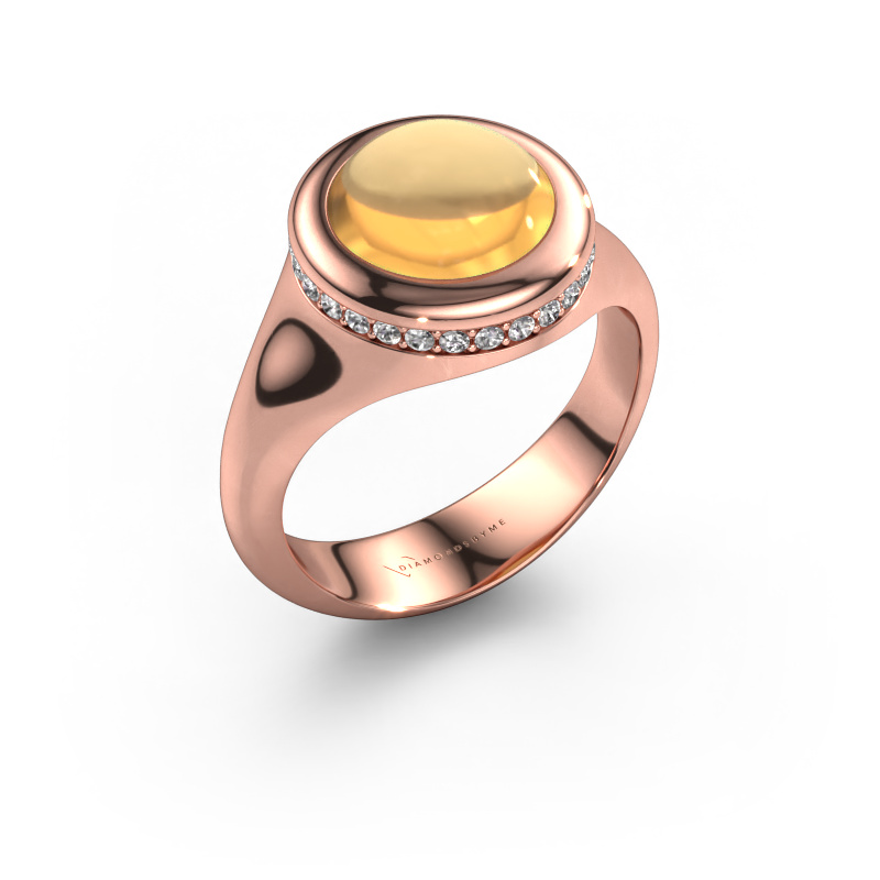 Image of Ring Lesli RND 585 rose gold Citrin 10 mm