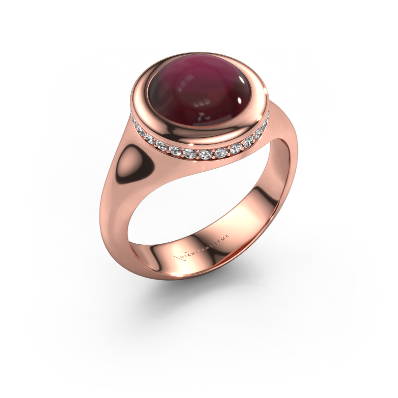 Image of Ring Lesli RND 585 rose gold Garnet 10 mm