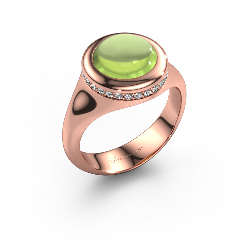 Image of Ring Lesli RND 585 rose gold Peridot 10 mm