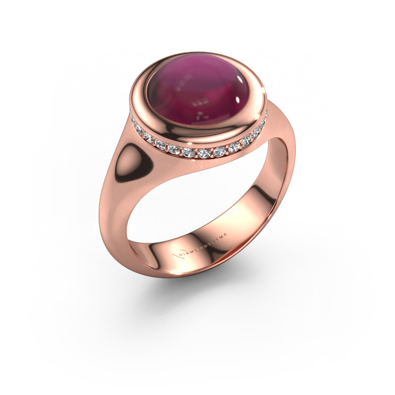 Image of Ring Lesli RND 585 rose gold Rhodolite 10 mm