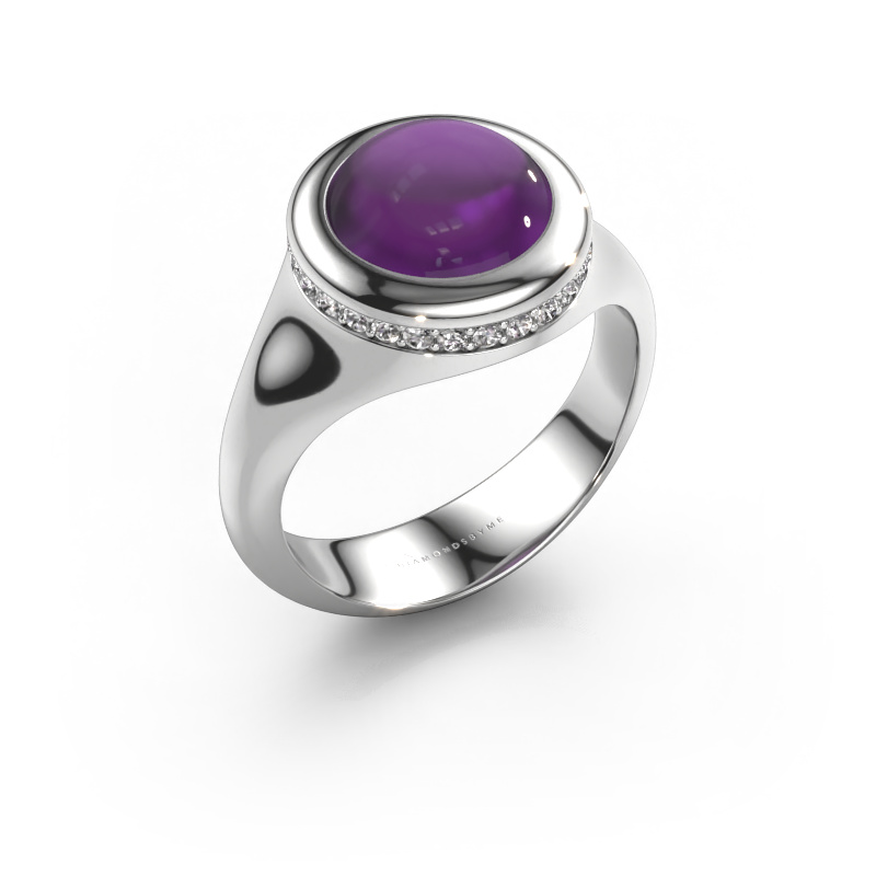 Bild von Ring Lesli RND 585 Weißgold Amethyst 10 mm