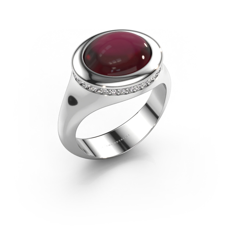Image of Ring Lesli OVL 950 platinum Garnet 12x10 mm