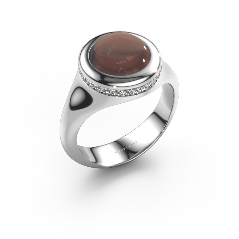Image of Ring Lesli RND 585 white gold Smokey quartz 10 mm