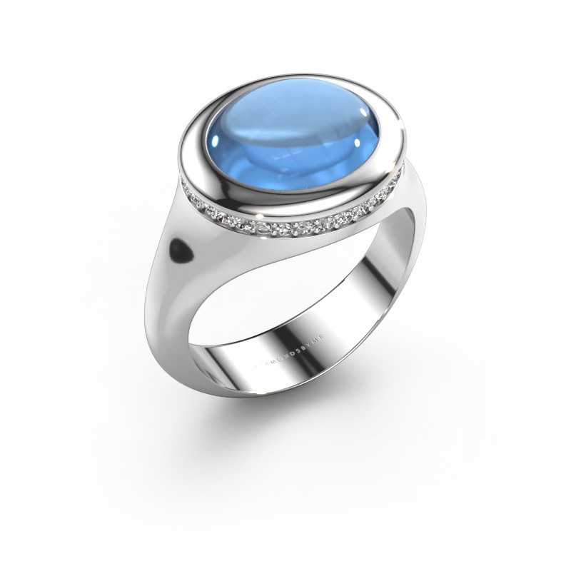 Image of Ring Lesli OVL 950 platinum Blue topaz 12x10 mm
