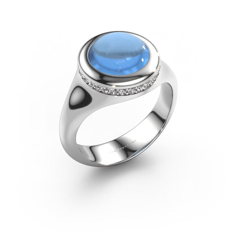 Image of Ring Lesli RND 950 platinum Blue topaz 10 mm