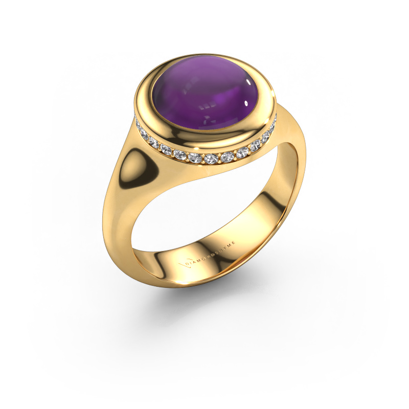 Image of Ring Lesli RND 585 gold Amethyst 10 mm
