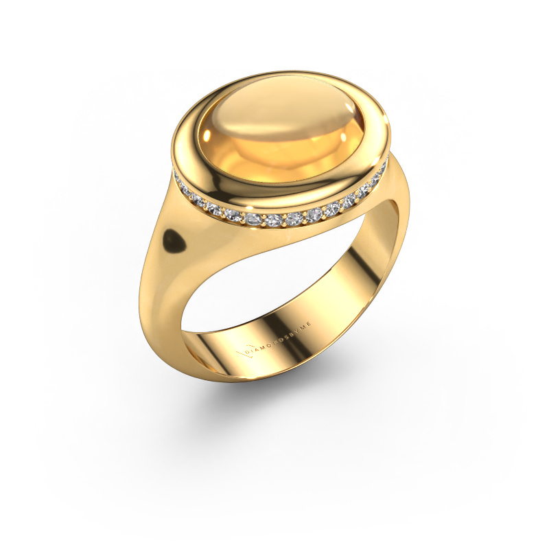 Bild von Ring Lesli OVL 585 Gold Citrin 12x10 mm