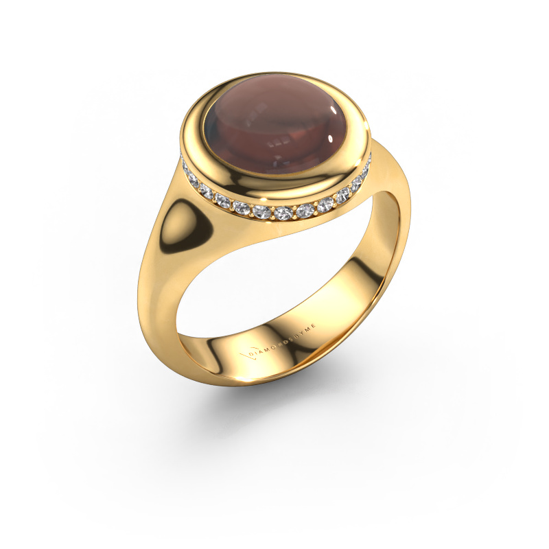 Image of Ring Lesli RND 585 gold Smokey quartz 10 mm