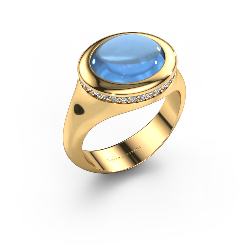 Bild von Ring Lesli OVL 585 Gold Blau Topas 12x10 mm