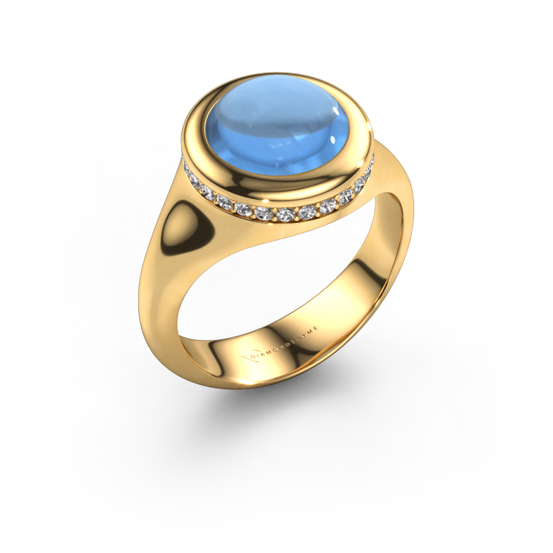 Image of Ring Lesli RND 585 gold Blue topaz 10 mm