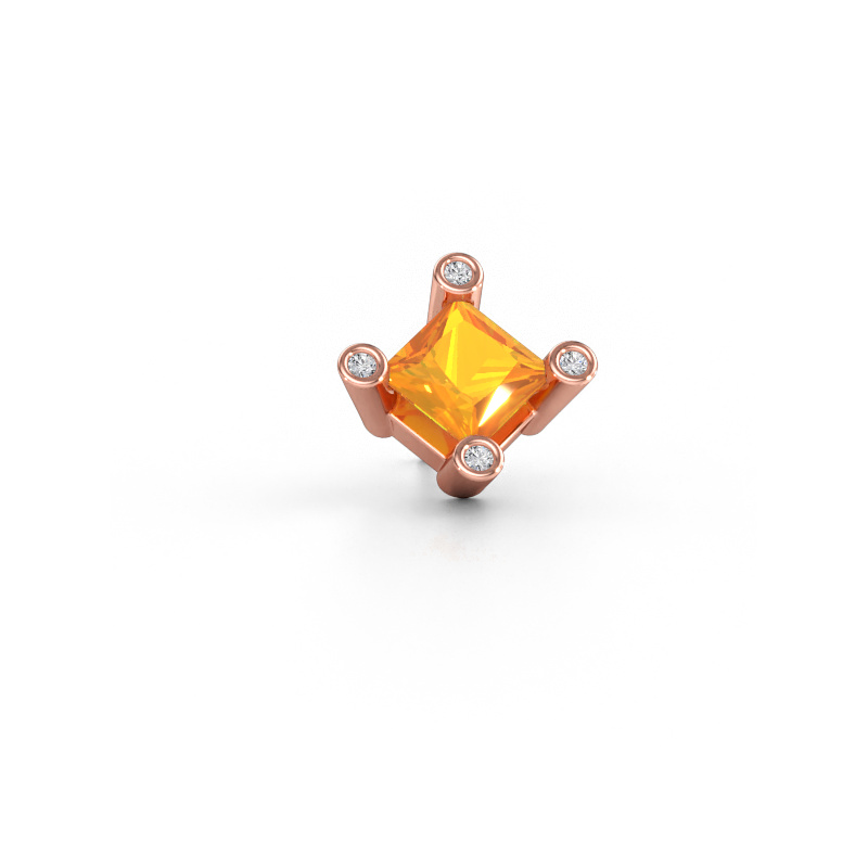 Bild von Männer Ohrstecker Lev SQR 585 Roségold Citrin 6 mm