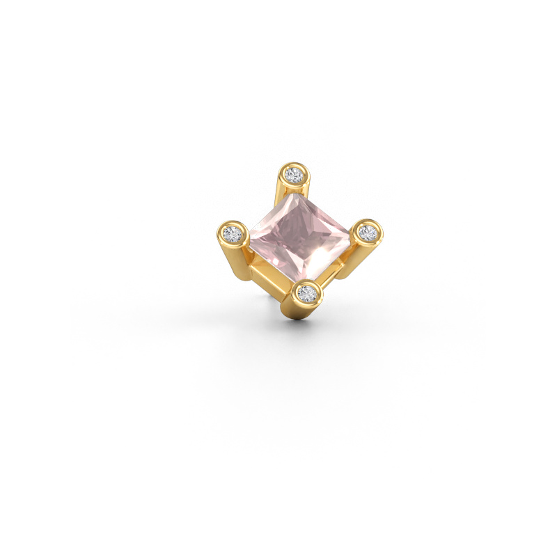 Immagine di Orecchino da uomo Lev SQR 585 oro Morganite champagne 6 mm