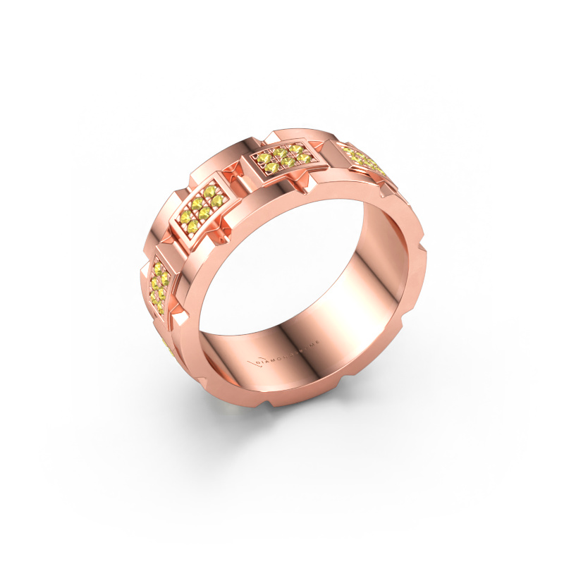 Image de Bague pour homme Ricardo 3 585 or rose Saphir jaune 1.2 mm