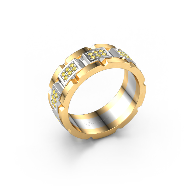 Image of Men's ring Ricardo 3 585 white gold Yellow sapphire 1.2 mm