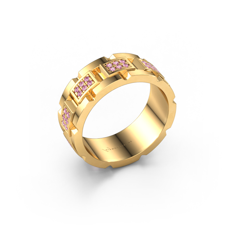 Image of Men's ring Ricardo 3 585 gold Pink sapphire 1.2 mm