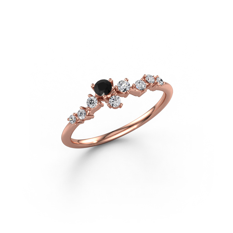 Image of Ring Lexi 585 rose gold Black diamond 0.273 crt