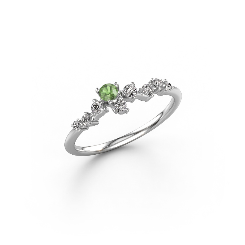 Image de Bague Lexi 585 or blanc Vert tourmaline 2.8 mm
