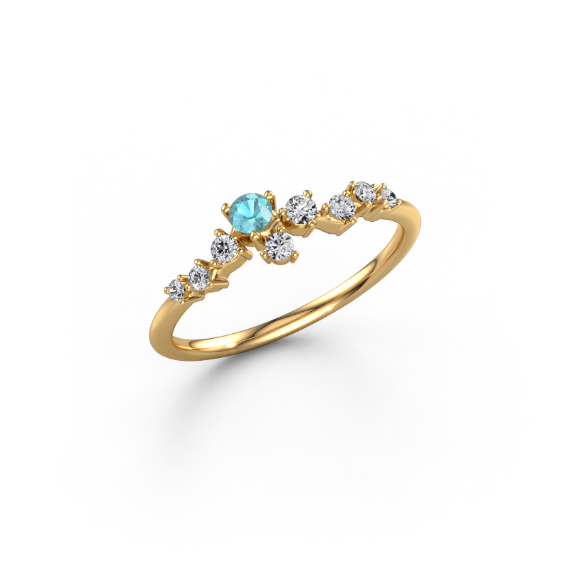 Image of Ring Lexi 585 gold Blue topaz 2.8 mm