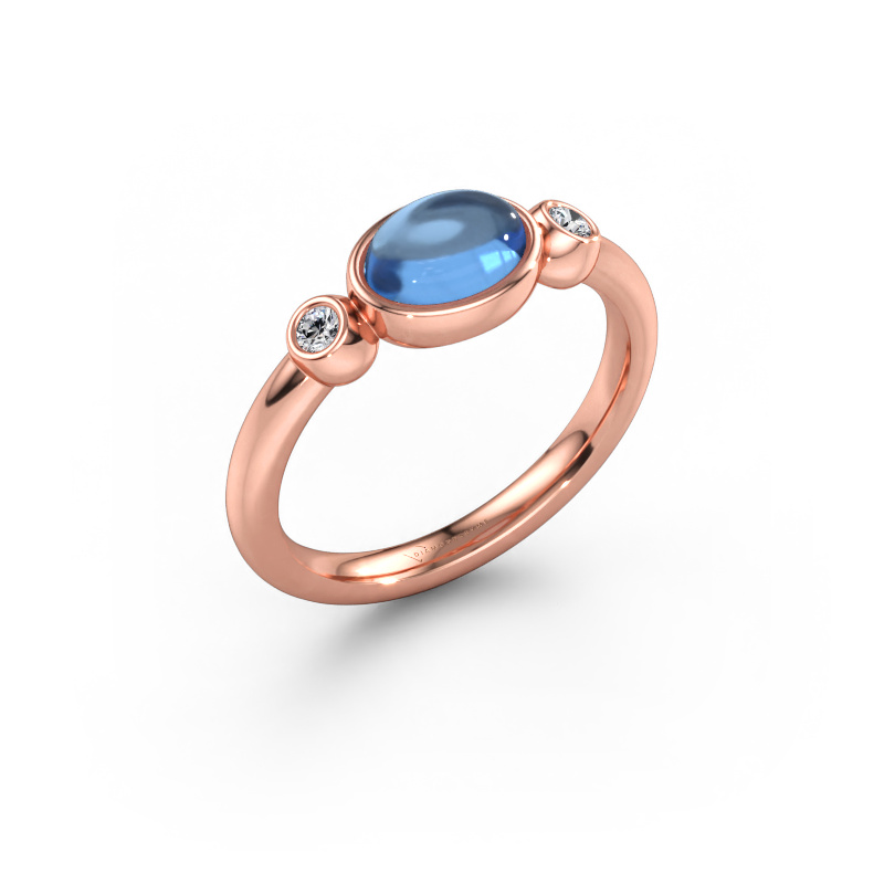Bild av Ring Liane 585 roséguld Blå topas 7x5 mm
