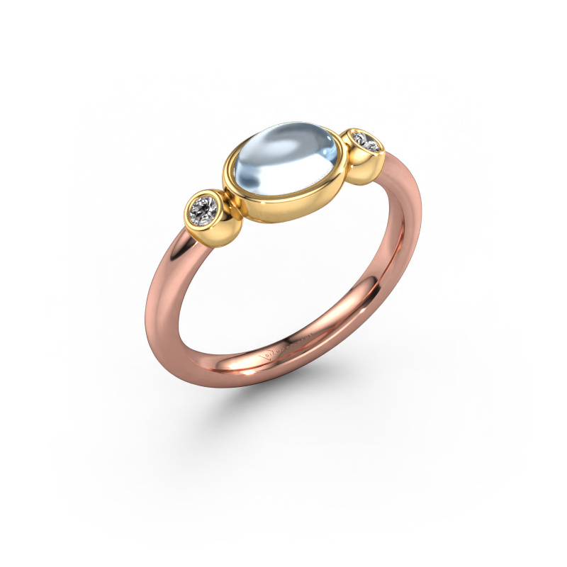 Bild von Ring Liane 585 Roségold Aquamarin 7x5 mm