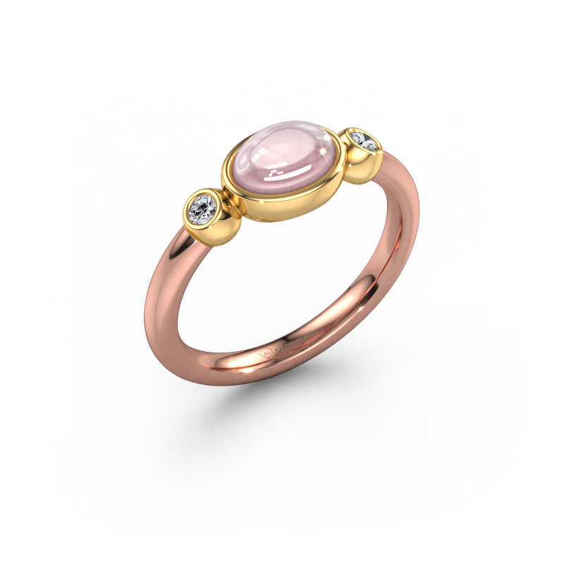 Image of Ring Liane 585 rose gold Morganite champagne 7x5 mm
