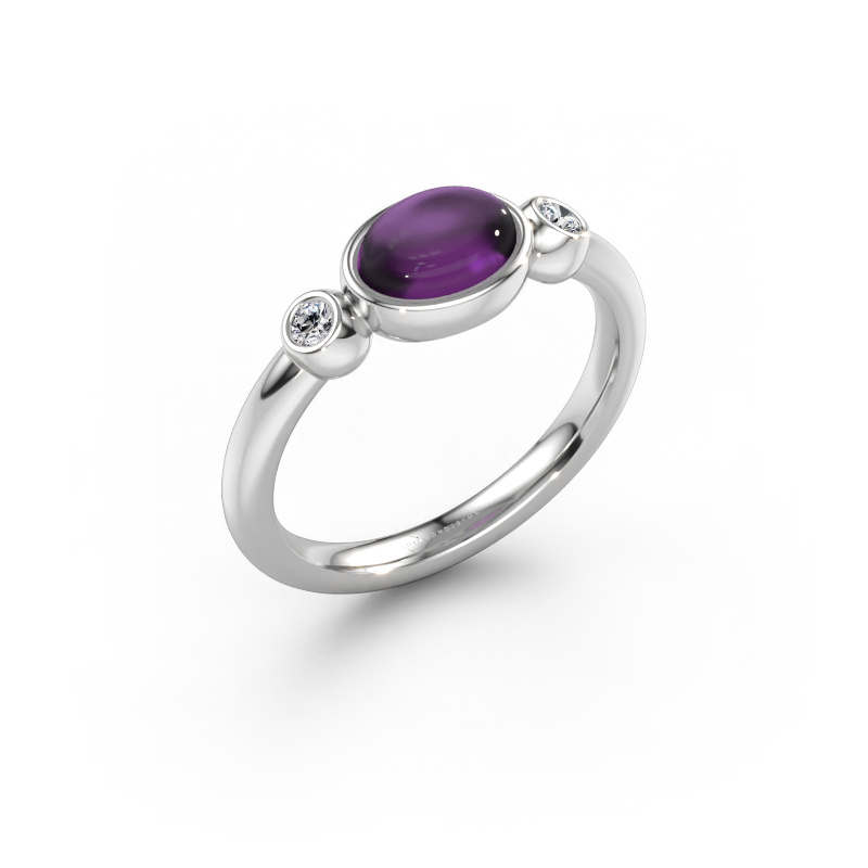 Immagine di Anello Liane 585 oro bianco Ametista 7x5 mm