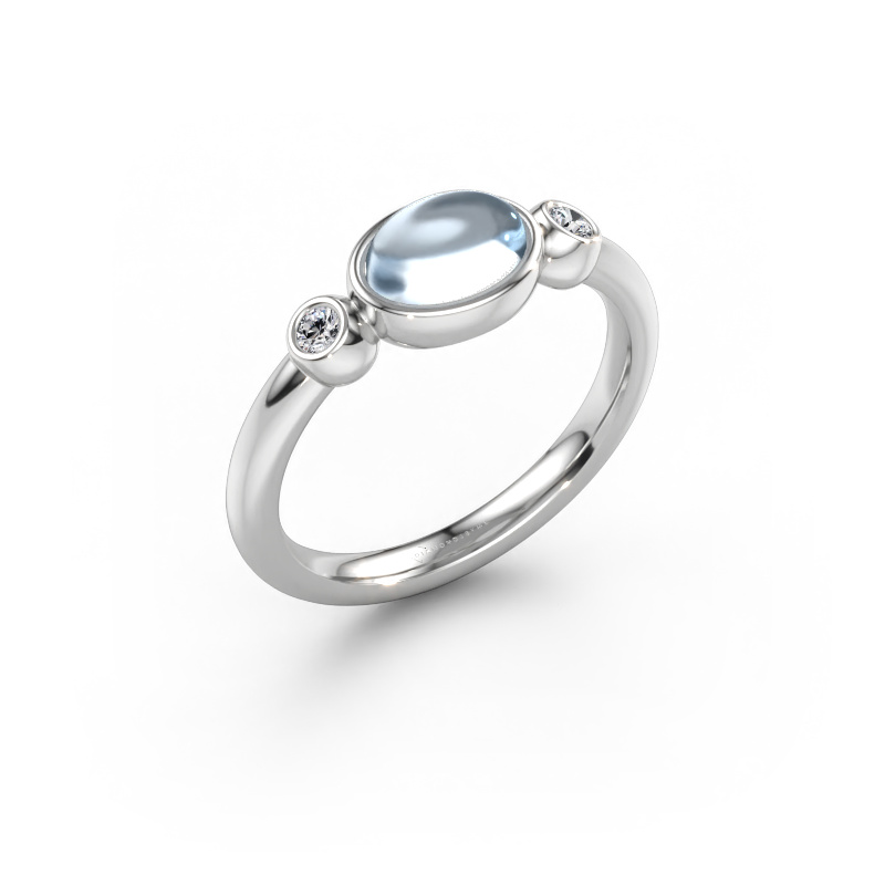 Bild av Ring Liane 585 vitt guld Akvamarin 7x5 mm