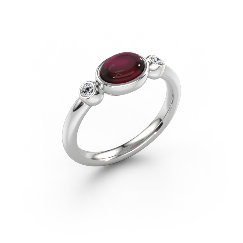 Bild von Ring Liane 585 Weißgold Granat 7x5 mm