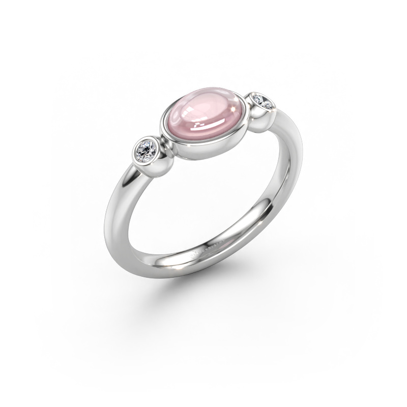 Immagine di Anello Liane 585 oro bianco Morganite champagne 7x5 mm