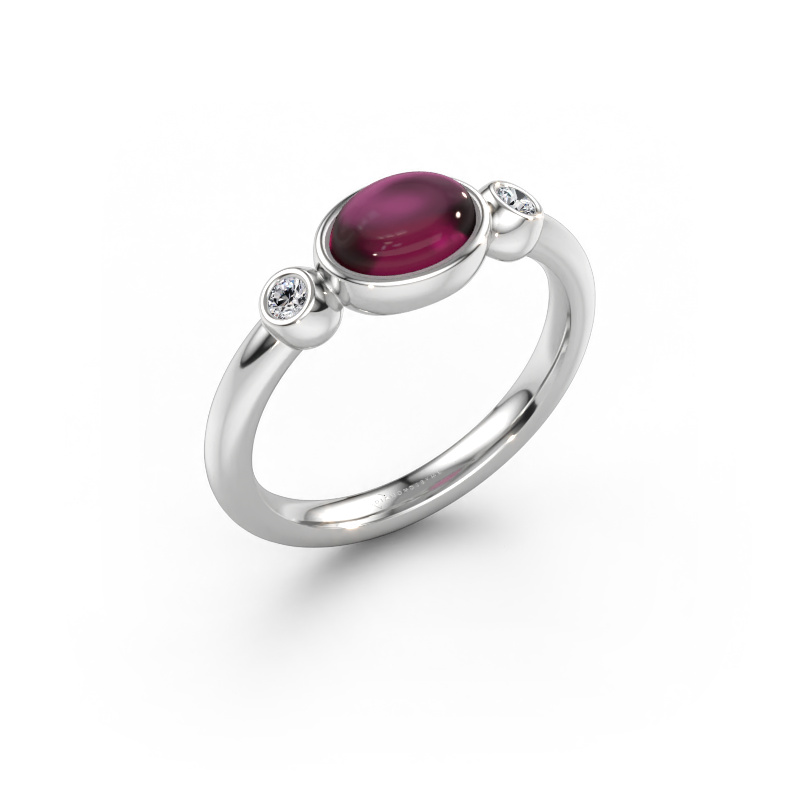 Immagine di Anello Liane 585 oro bianco Rodolite 7x5 mm