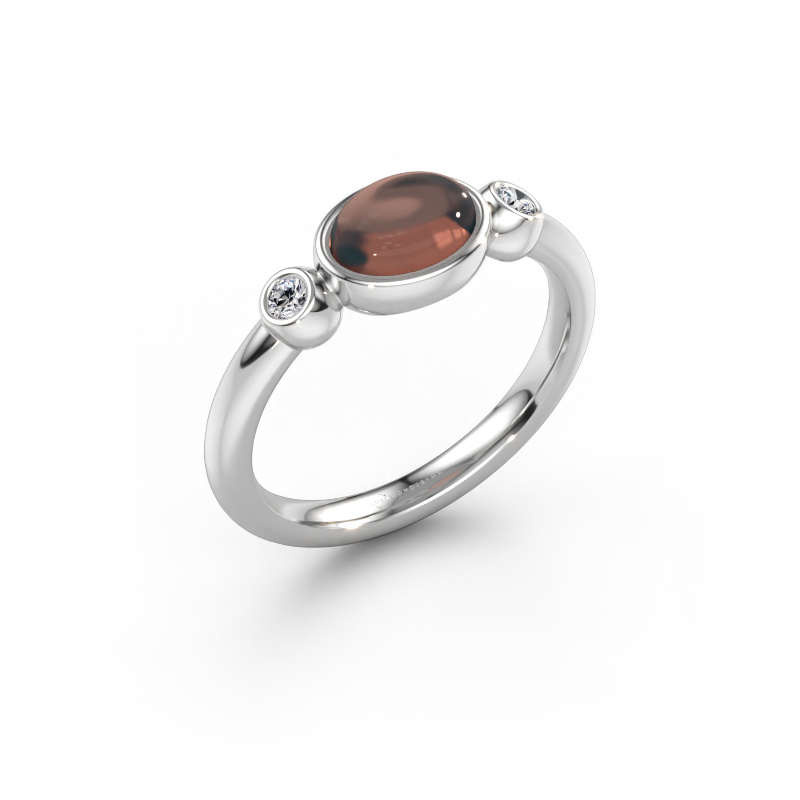 Bild av Ring Liane 585 vitt guld Rökkvarts 7x5 mm