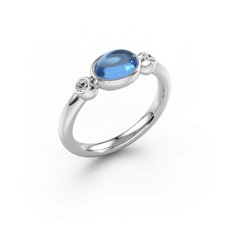 Bild av Ring Liane 585 vitt guld Blå topas 7x5 mm
