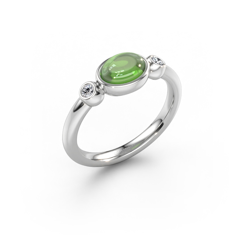 Immagine di Anello Liane 585 oro bianco Tormalina verde 7x5 mm