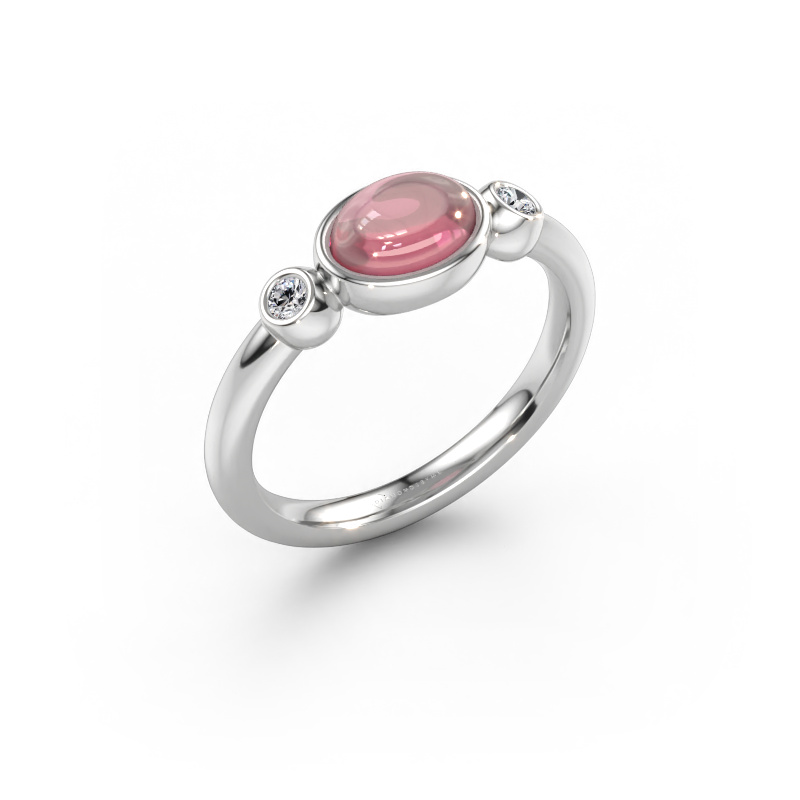 Immagine di Anello Liane 585 oro bianco Tormalina rosa 7x5 mm