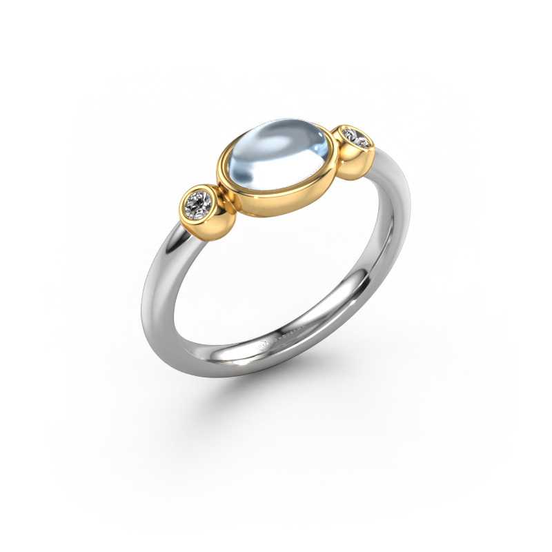 Image of Ring Liane 585 white gold Aquamarine 7x5 mm