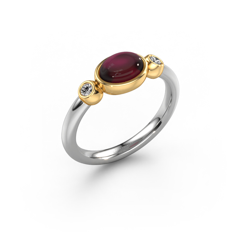 Image of Ring Liane 585 white gold Garnet 7x5 mm